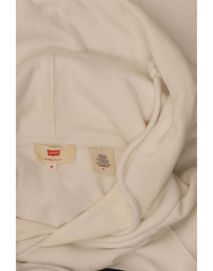 LEVI'S Mens Graphic Hoodie Jumper Medium White Cotton