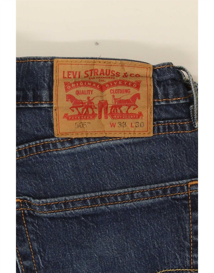 Levi's Herre 505 Straight Jeans W33 L30 Marineblå Bomuld