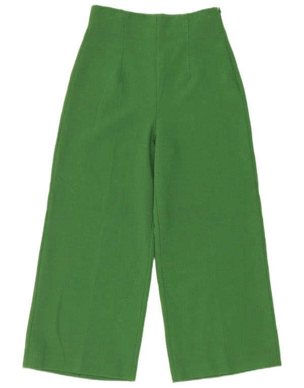 Zara Womens Casual Bukser med brede ben Små W26 L25 Grøn