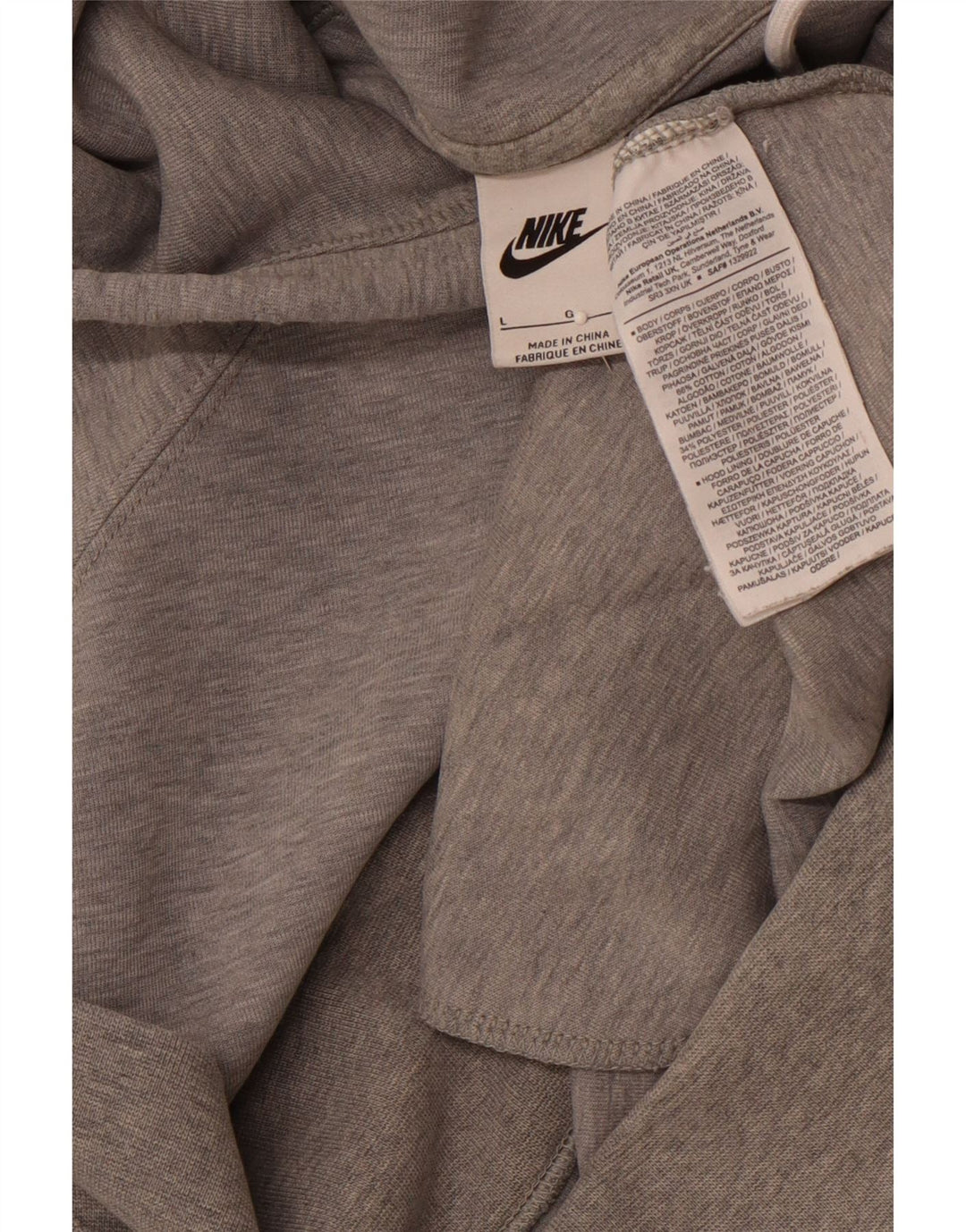 NIKE Grafisk hættetrøje til mænd, stor grå bomuld