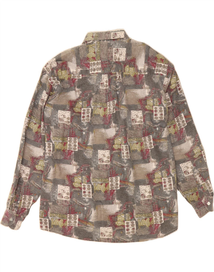 SEIDENSTICKER Mens Abstract Pattern Shirt Size 44 XL Grey Vintage Seidensticker and Second-Hand Seidensticker from Messina Hembry 