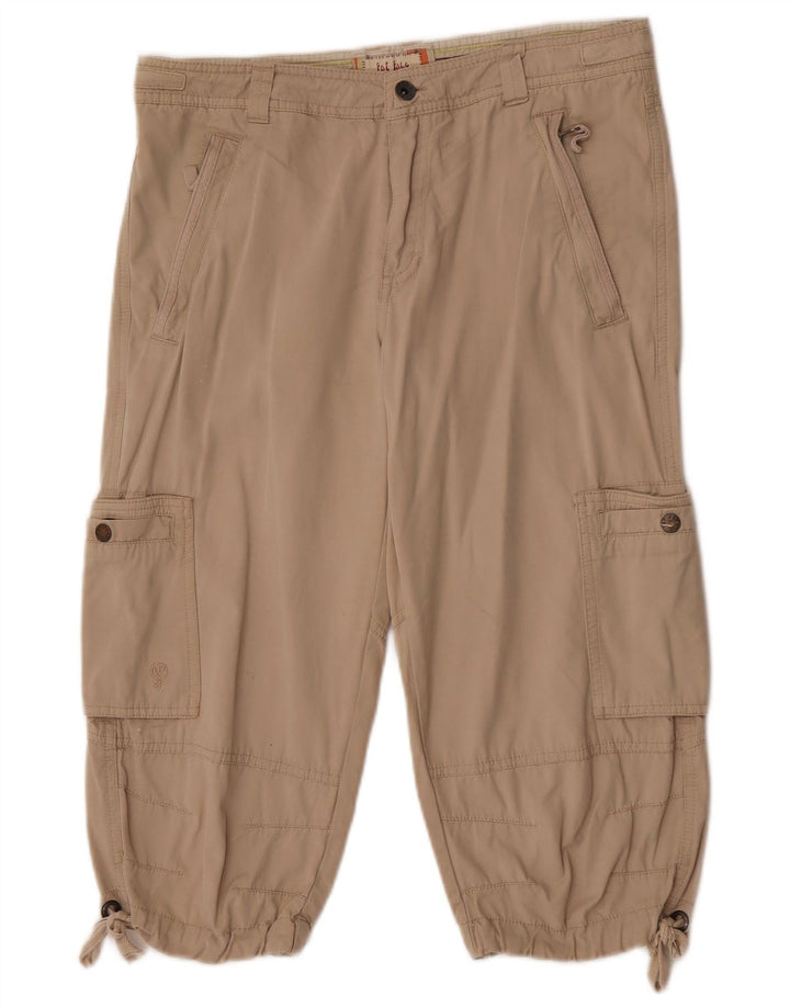Fat Face Dame Cargo Bermuda Shorts UK 12 Medium W32 Beige Bomuld