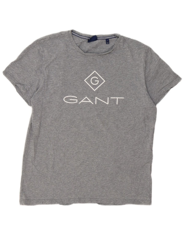 Gant Grafisk T-shirt top til mænd, stor grå bomuld
