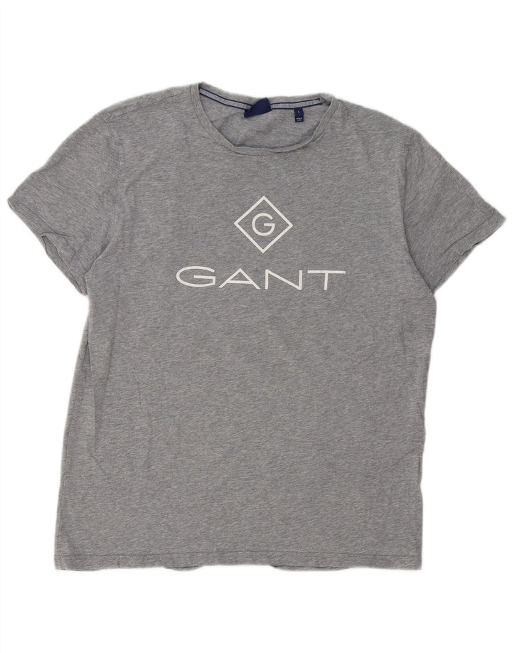Gant Grafisk T-shirt top til mænd, stor grå bomuld
