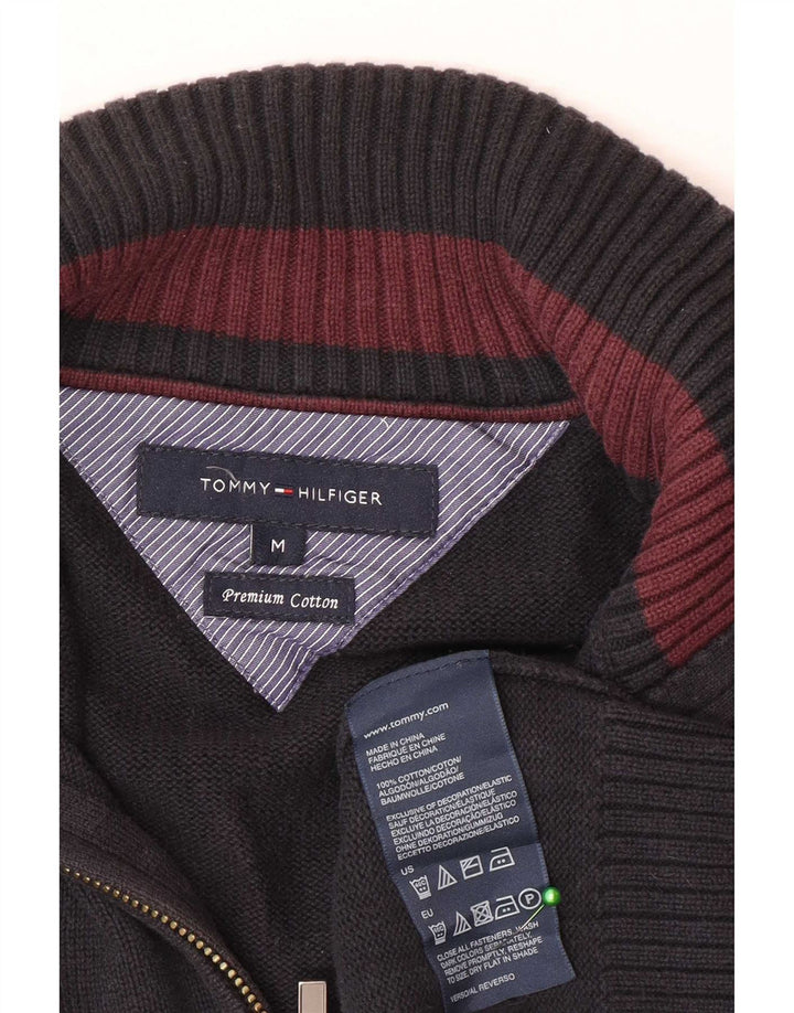 Tommy Hilfiger Herre Zip Neck Jumper Sweater Medium Navy Blue Bomuld