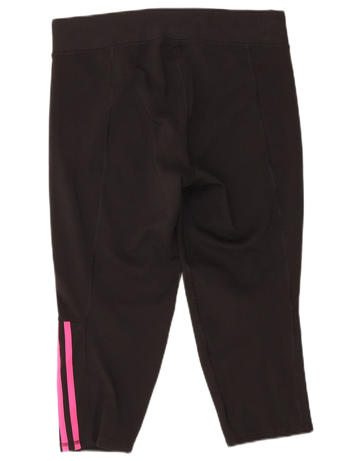 ADIDAS Capri træningsdragtbukser til kvinder UK 16/18 Stor sort polyester