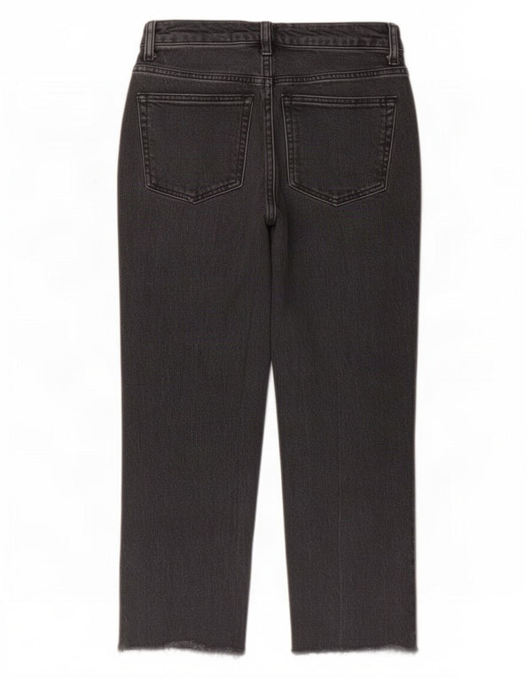 Topshop Dame Straight Cropped Jeans W26 L24 Grå Bomuld
