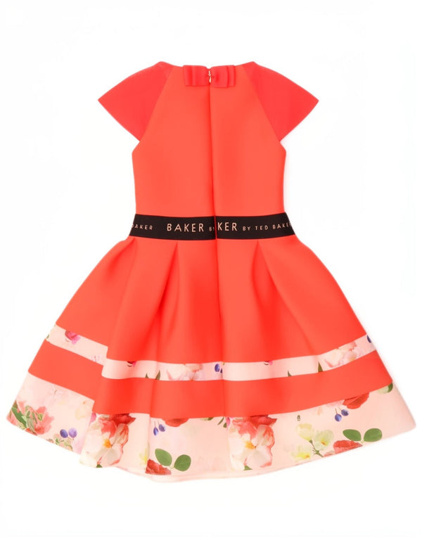 Ted Baker Girls A-Line Kjole 9-10 År Rød Blomster Polyester Blomst