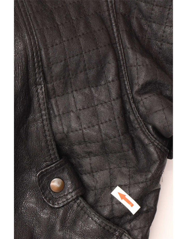 Vintage herre læderjakke IT 52 XL Sort