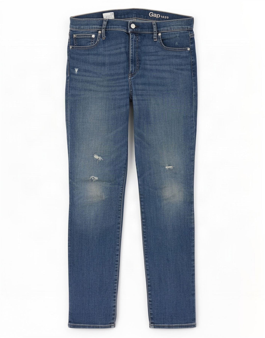 Gap Womens Resolution Distressed Slim Straight Jeans W33 L31 Blue