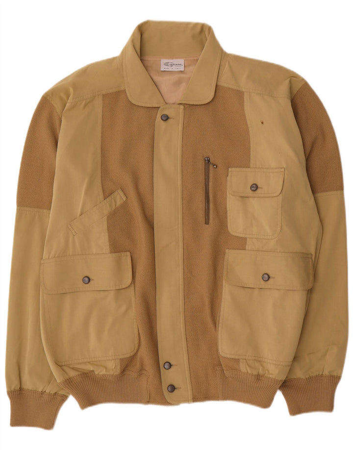 Vintage bomberjakke til mænd IT 52 XL Beige Colourblock