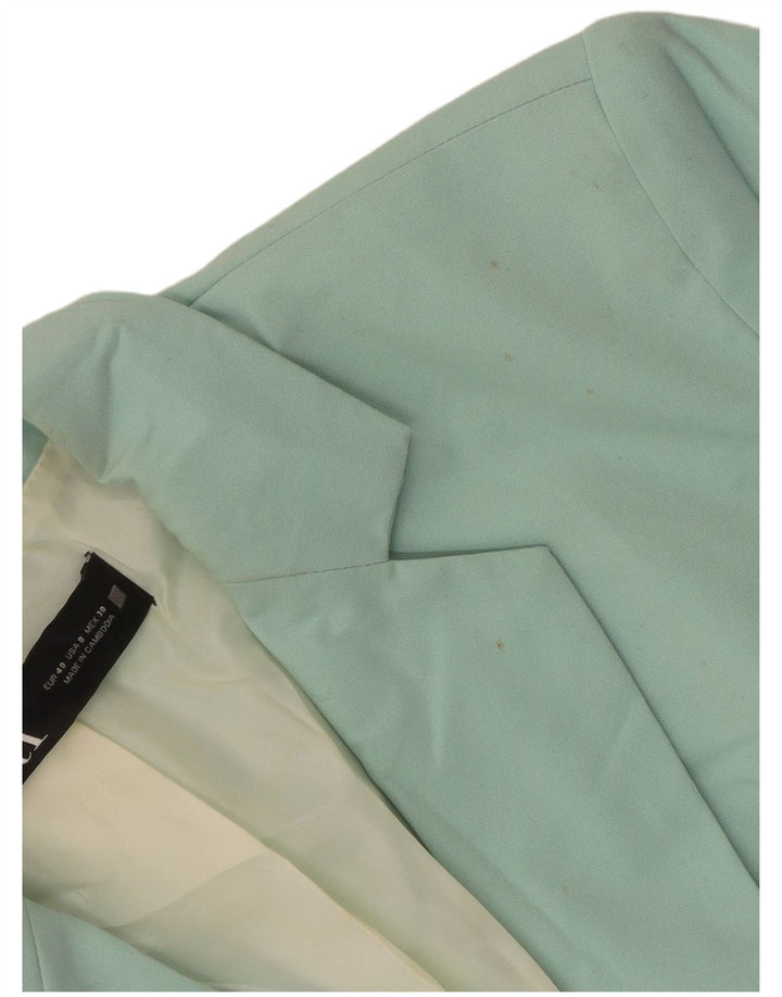 Zara Dame 1-knaps blazerjakke EU 40 mellemgrøn polyester