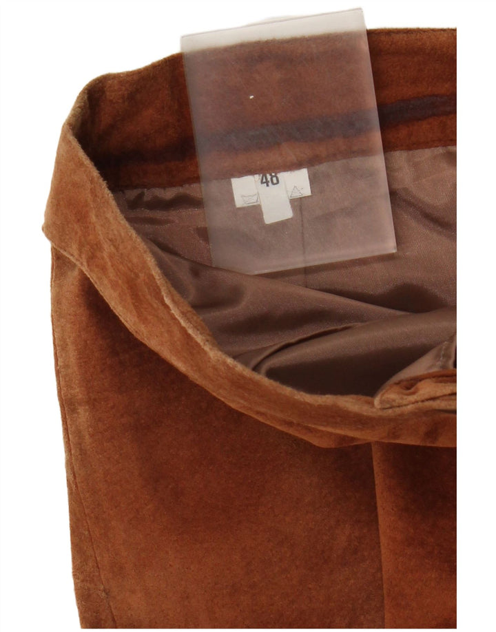 Vintage kvinders ruskind blyantnederdel W28 medium brunt læder