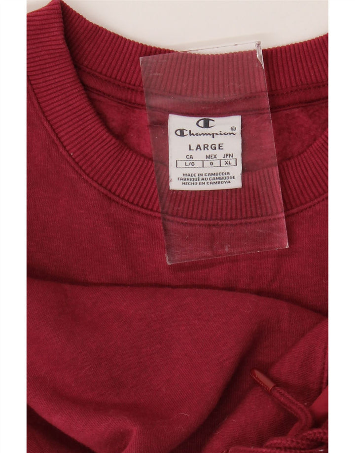 CHAMPION Dame Sweatshirt Jumper UK 16 Large Burgundy