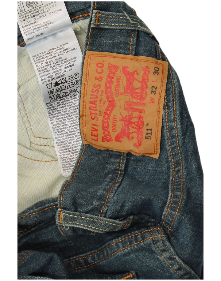 Levi's Herre 511 Slim Jeans W32 L30 Marineblå Bomuld