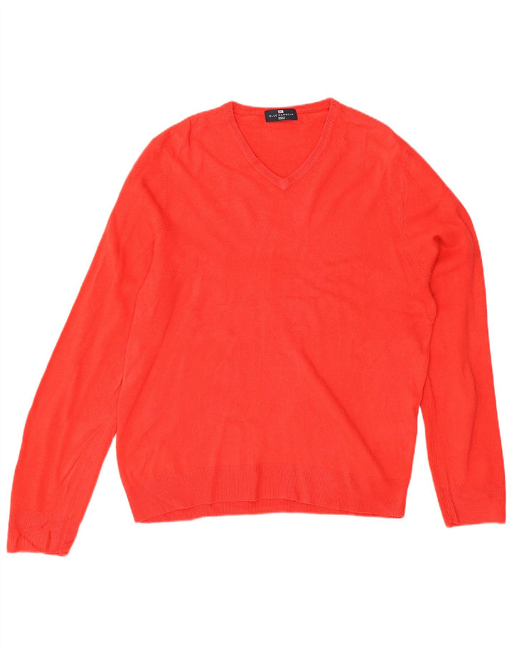 Marks & Spencer Herre Blue Harbor V-hals sweater Stor rød akryl