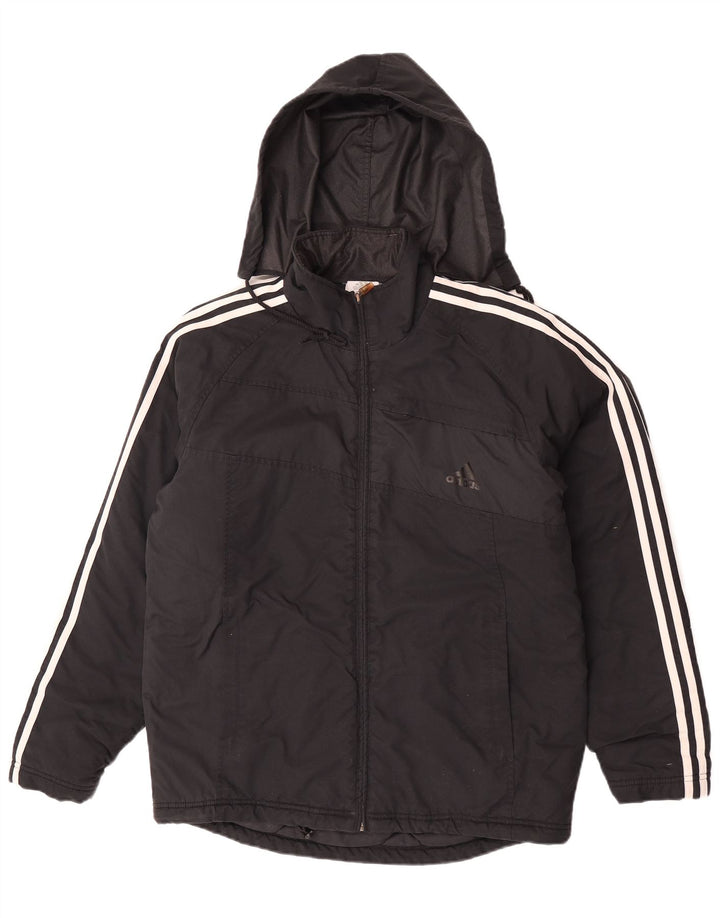 Adidas Herre Hooded Windbreaker Jacket UK 36 Small Black Polyamide