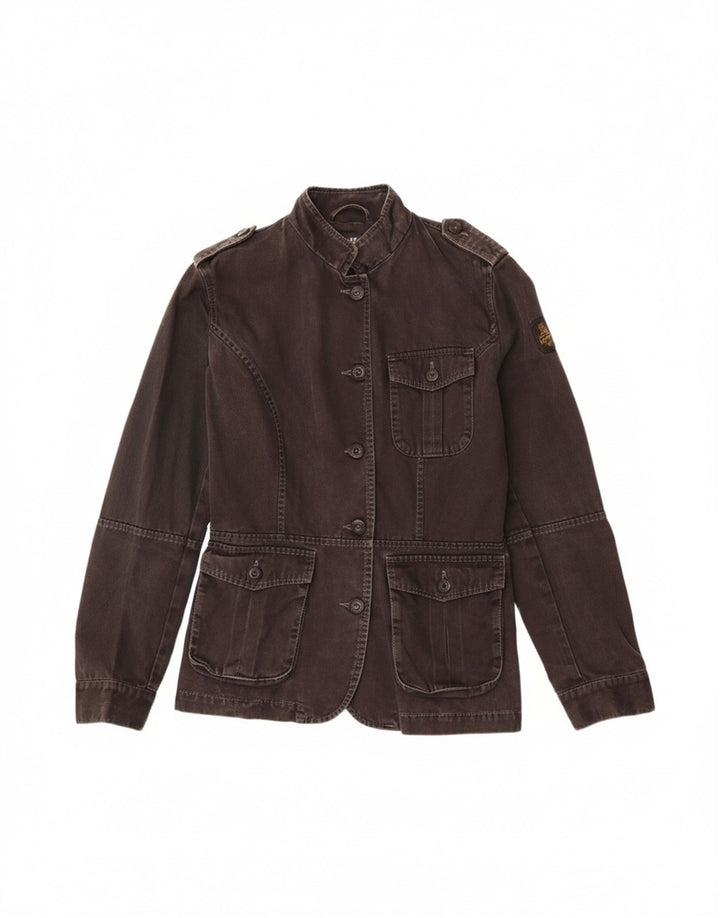 REFRIGIWEAR Womens Military Jacket UK 14 Medium Black Cotton