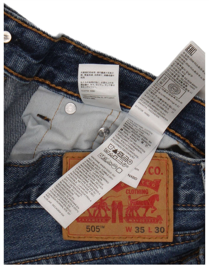 Levi's Herre 505 Straight Jeans W35 L30 Blå Bomuld
