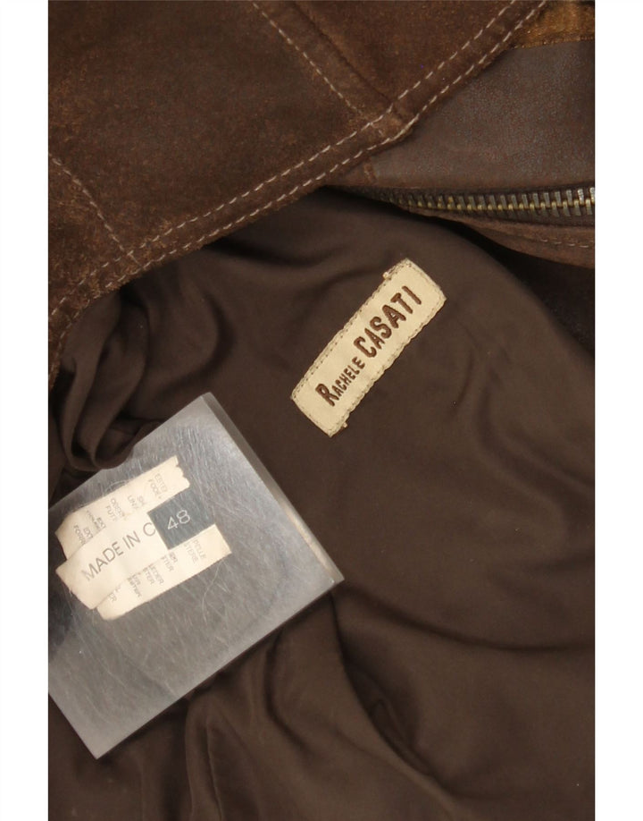 Vintage læderjakke til kvinder IT 48 XL brunt læder