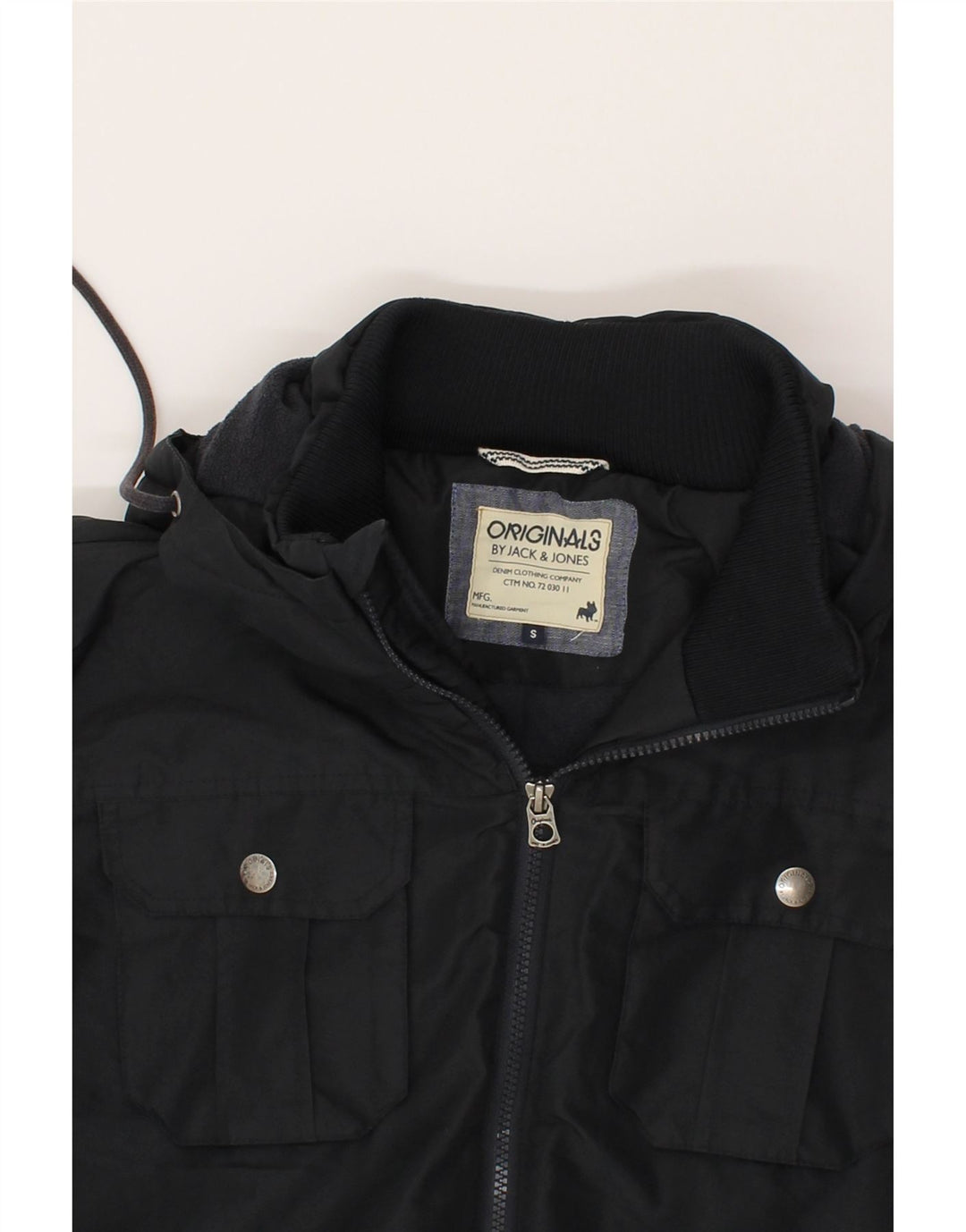 JACK & JONES Mens Hooded Windbreaker Jacket UK 36 Small Navy Blue Vintage Jack & Jones and Second-Hand Jack & Jones from Messina Hembry 