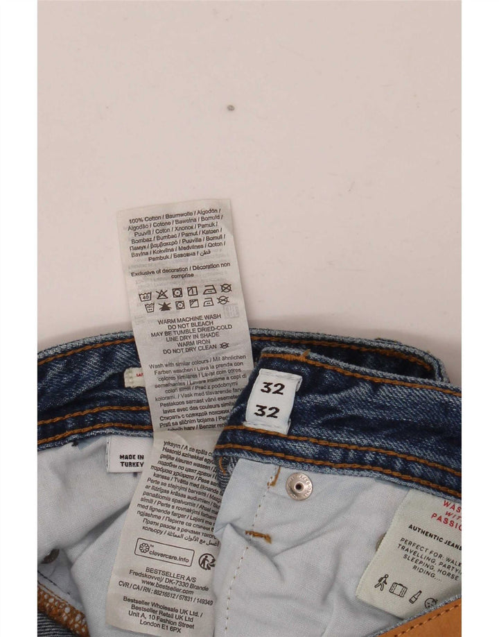 Jack & Jones Straight Jeans til mænd W32 L32 Blå Bomuld