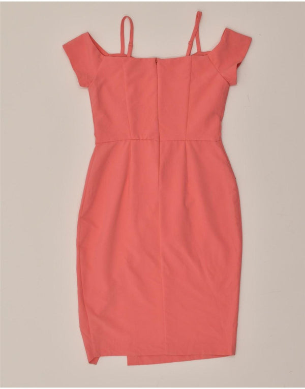 COAST Womens Bodycon Dress UK 10 Small Pink Polyester