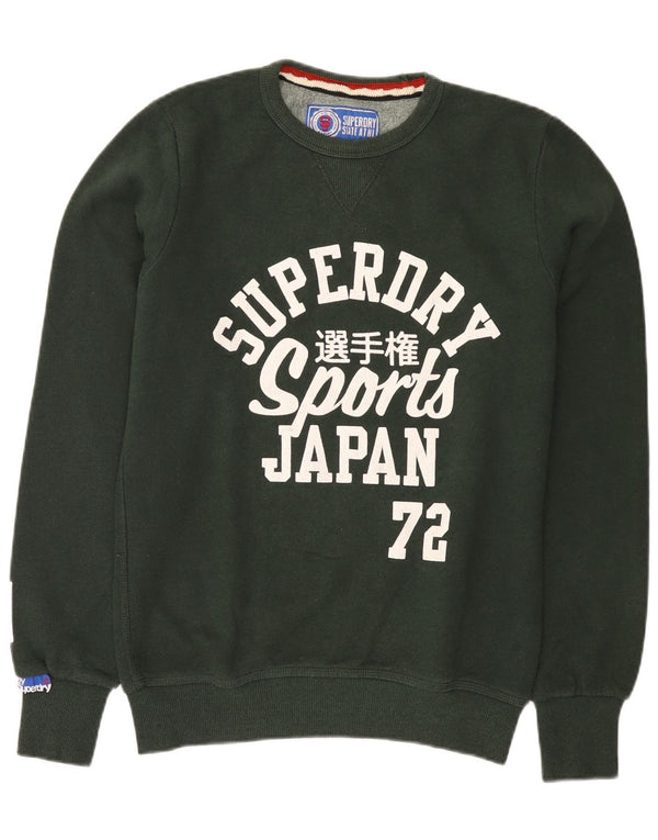 Superdry grafisk sweatshirt til mænd mellem grøn bomuld