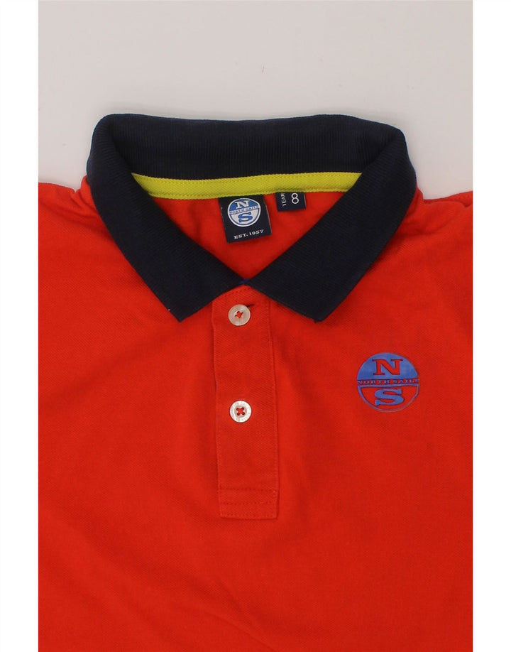 NORTH SAILS Boys Polo Shirt 7-8 Years Orange Vintage North Sails and Second-Hand North Sails from Messina Hembry 