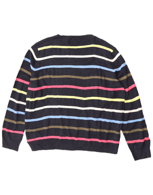 Marks & Spencer Dame Boat Neck Jumper Sweater UK 20 2XL Marineblå Stribet