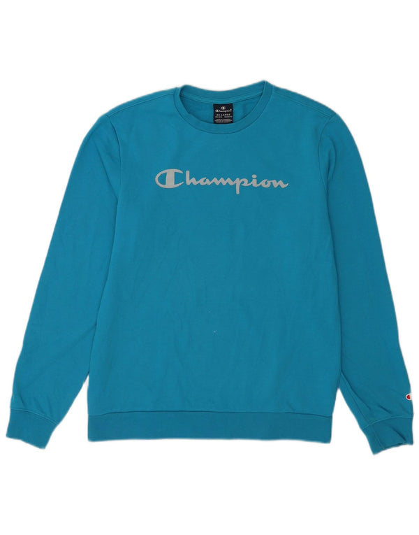 Champion Boys Grafisk Sweatshirt Jumper 15-16 år 2XL Blå Bomuld