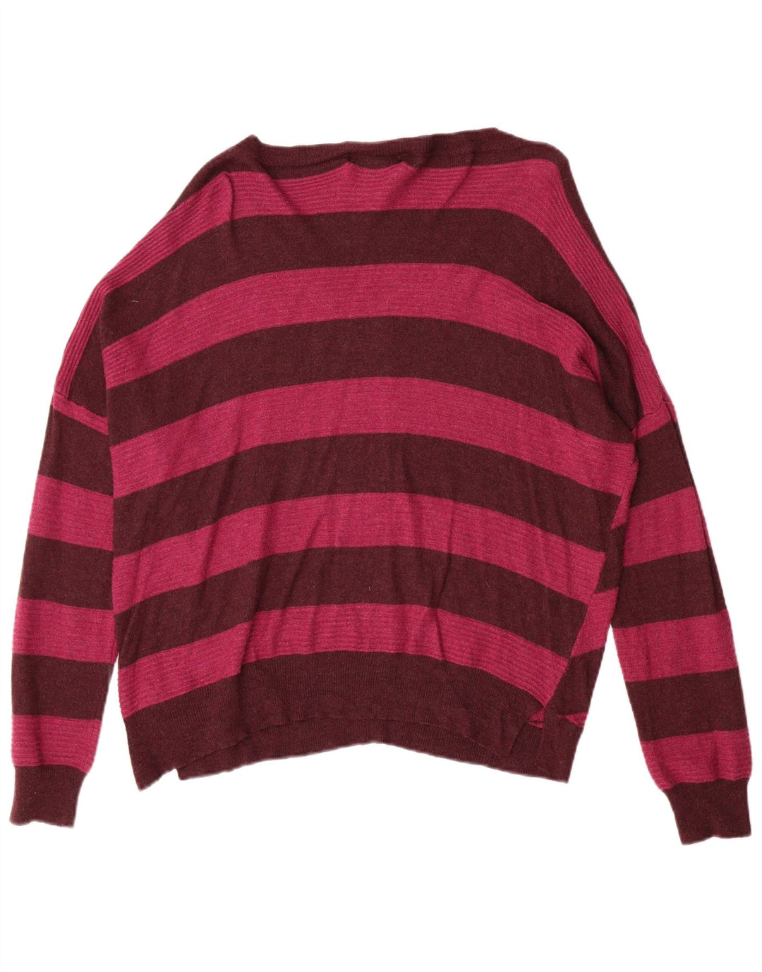 MOSSIMO Womens V-Neck Jumper Sweater UK 18 XL Red Striped Nylon