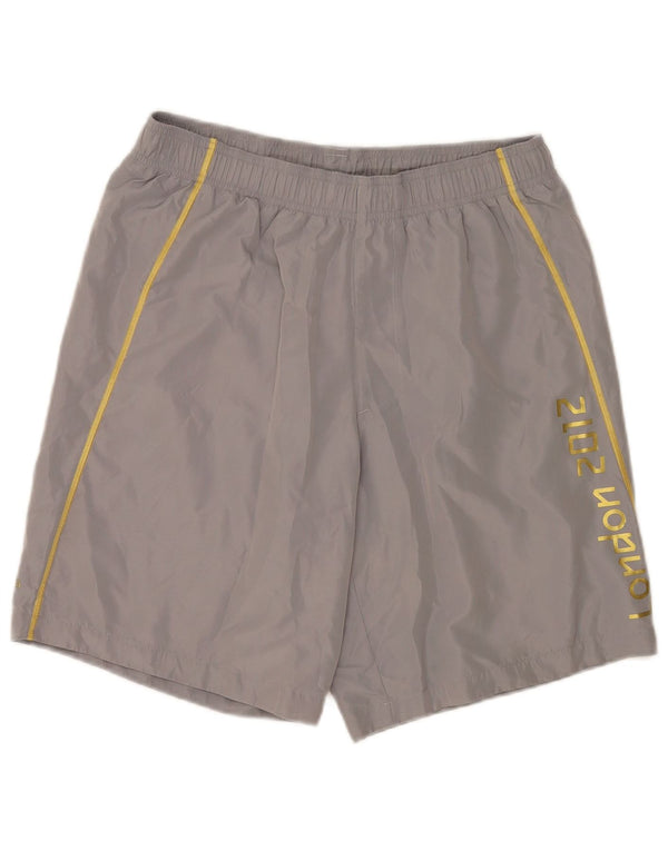 Adidas grafiske sportsshorts til mænd mellemgrå polyester
