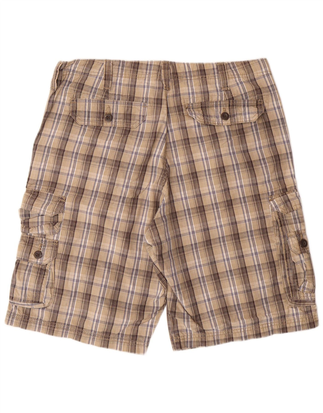 LEE Dungarees til mænd Cargo Shorts W34 Stor beige ternet bomuld
