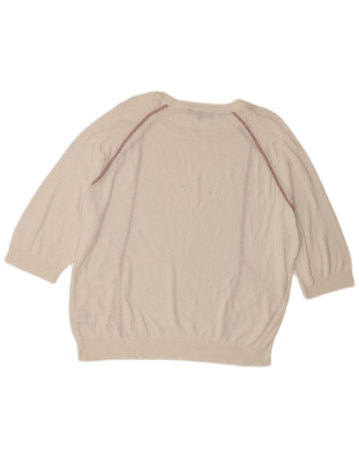 Marks & Spencer Dame Boat Neck Jumper Sweater UK 14 Large White