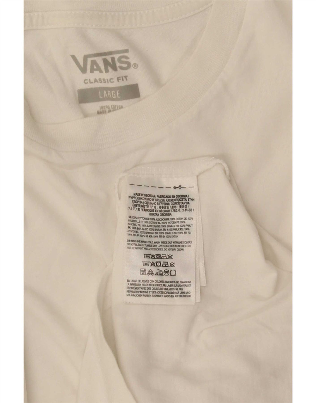 Vans Herre Classic Fit Top Langærmet Stor Hvid Bomuld