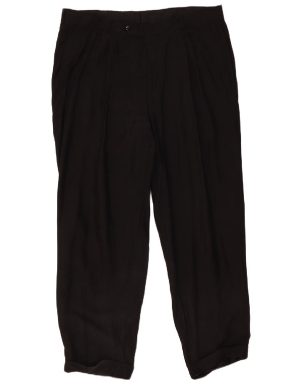 Hugo Boss Herre Pegged Suit Bukser EU 56 3XL W40 L31 Black Silk Classic