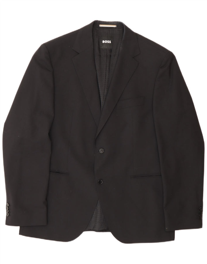 Hugo Boss Herre 2-knaps blazerjakke EU 56 3XL Sort Uld