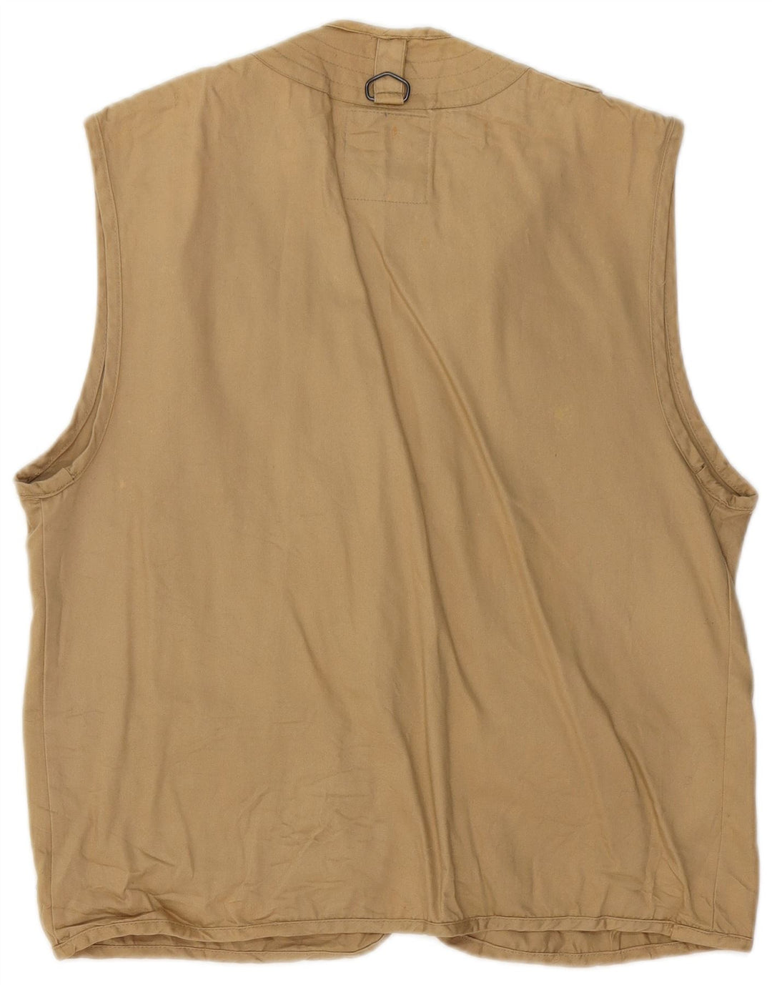 Vintage Herre Utility Gilet UK 38 Medium Beige Cotton