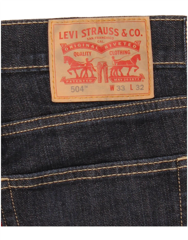 Levi's Dame 504 Straight Jeans W33 L32 Marineblå