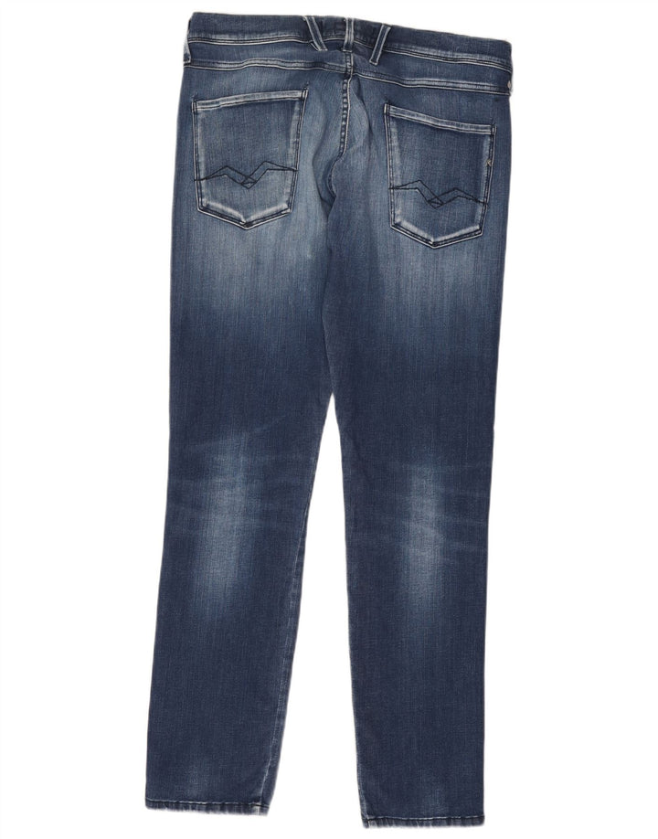 REPLAY Dame Slim Jeans W34 L31 Navy Blue