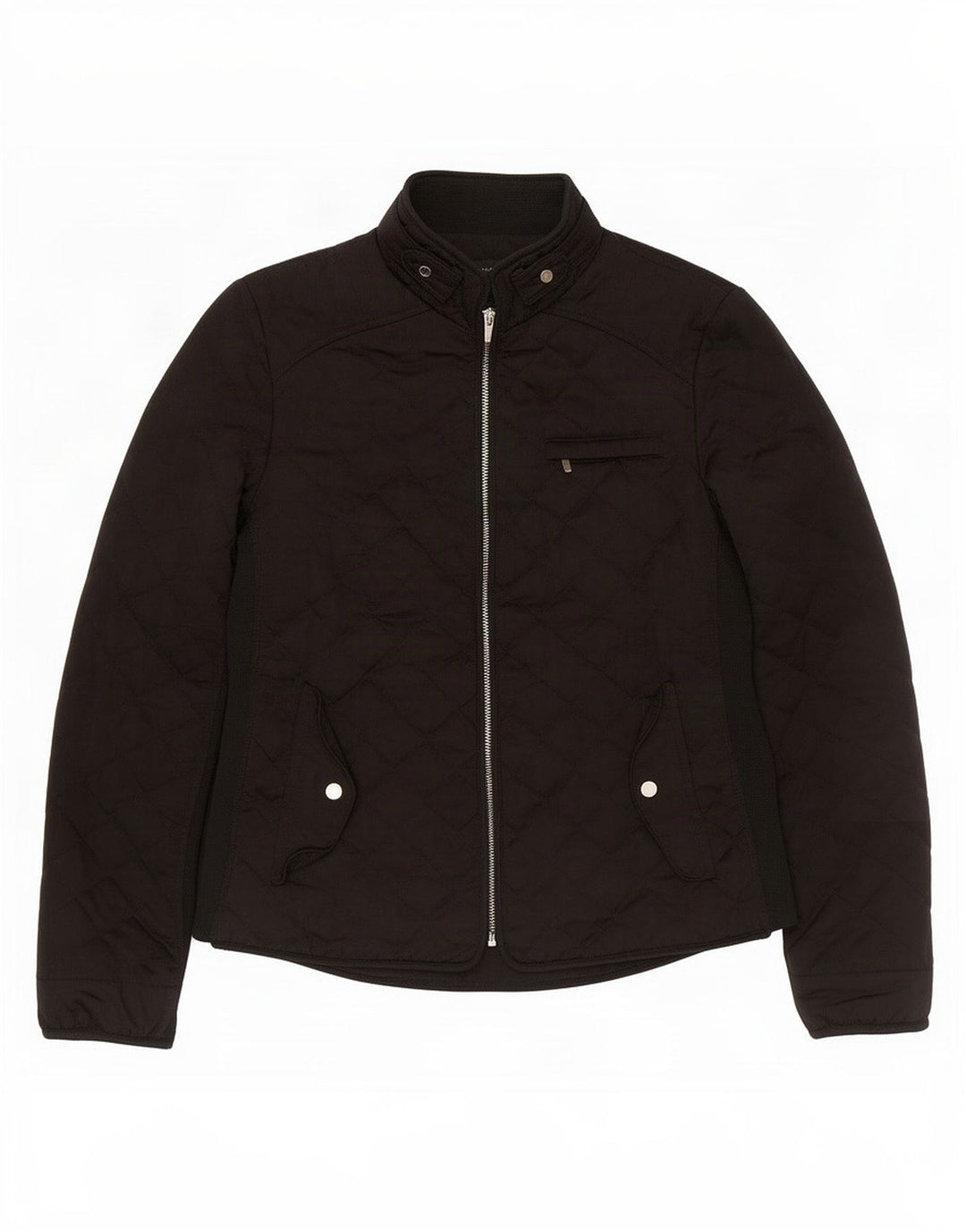 Zara Quiltet jakke til kvinder UK 12 Medium Sort Polyester