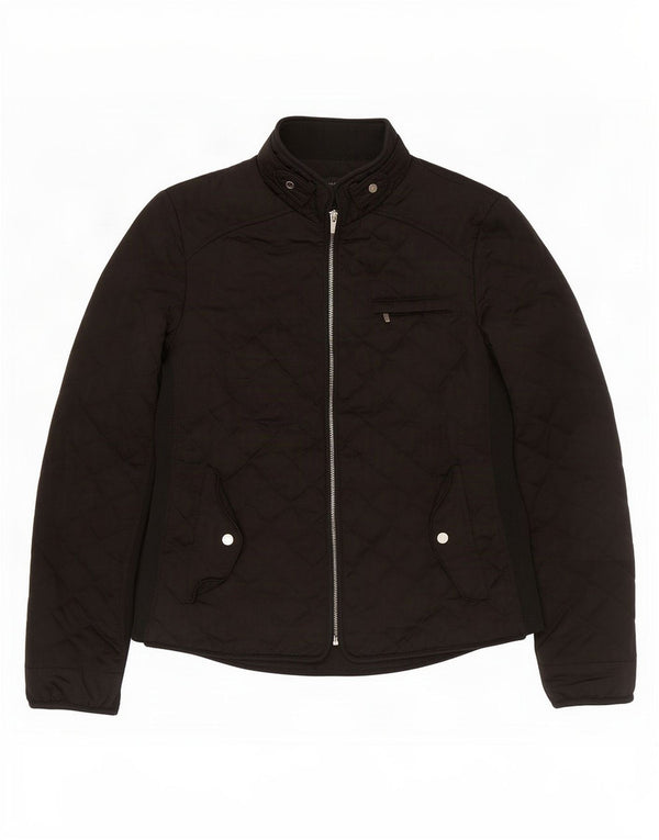 Zara Quiltet jakke til kvinder UK 12 Medium Sort Polyester