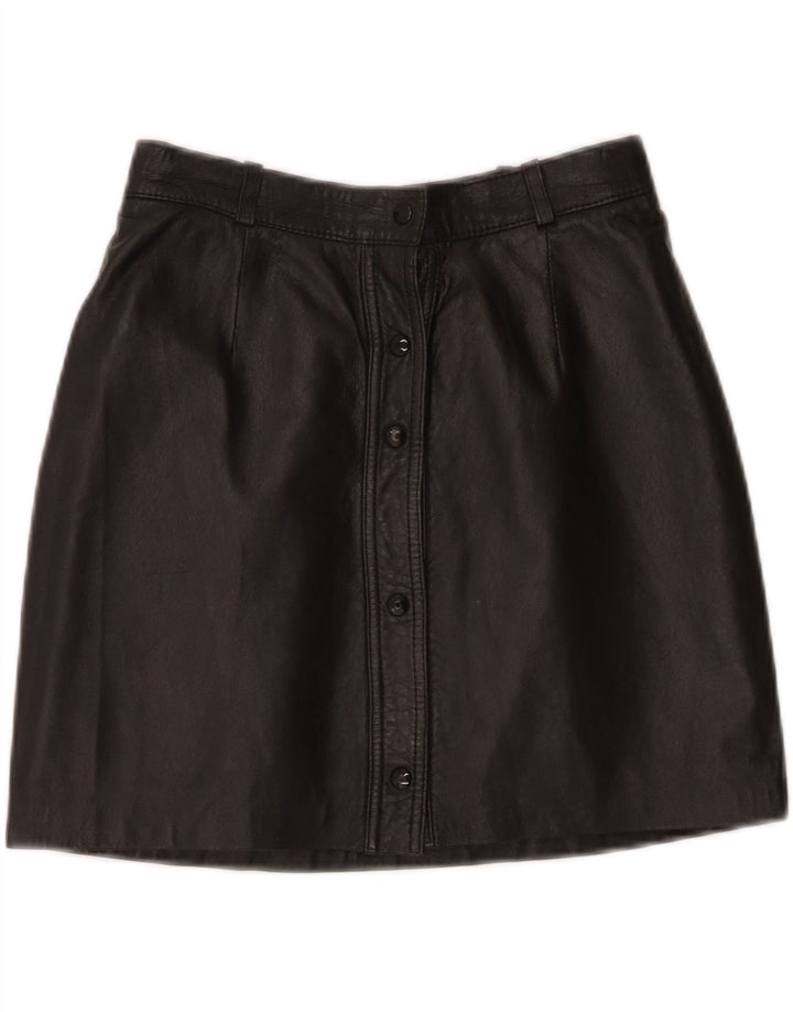 VINTAGE Womens High Waist Mini Skirt IT 44 Medium W24 Black Leather Vintage Vintage and Second-Hand Vintage from Messina Hembry 