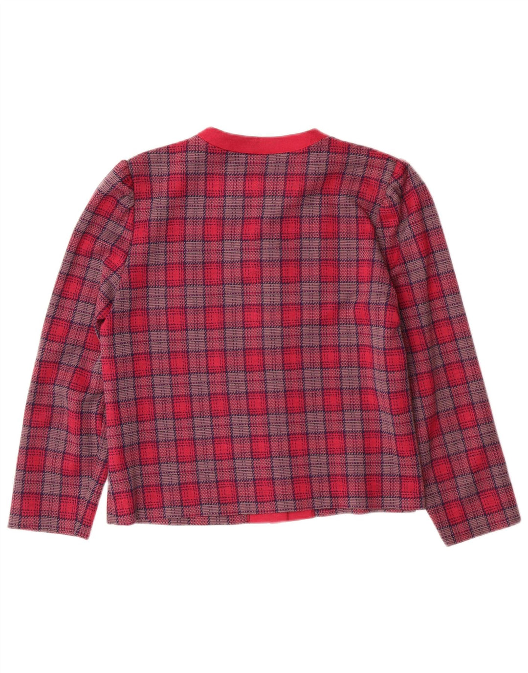 Vintage dame 5-knaps blazerjakke UK 14 Medium Pink Plaid Classic