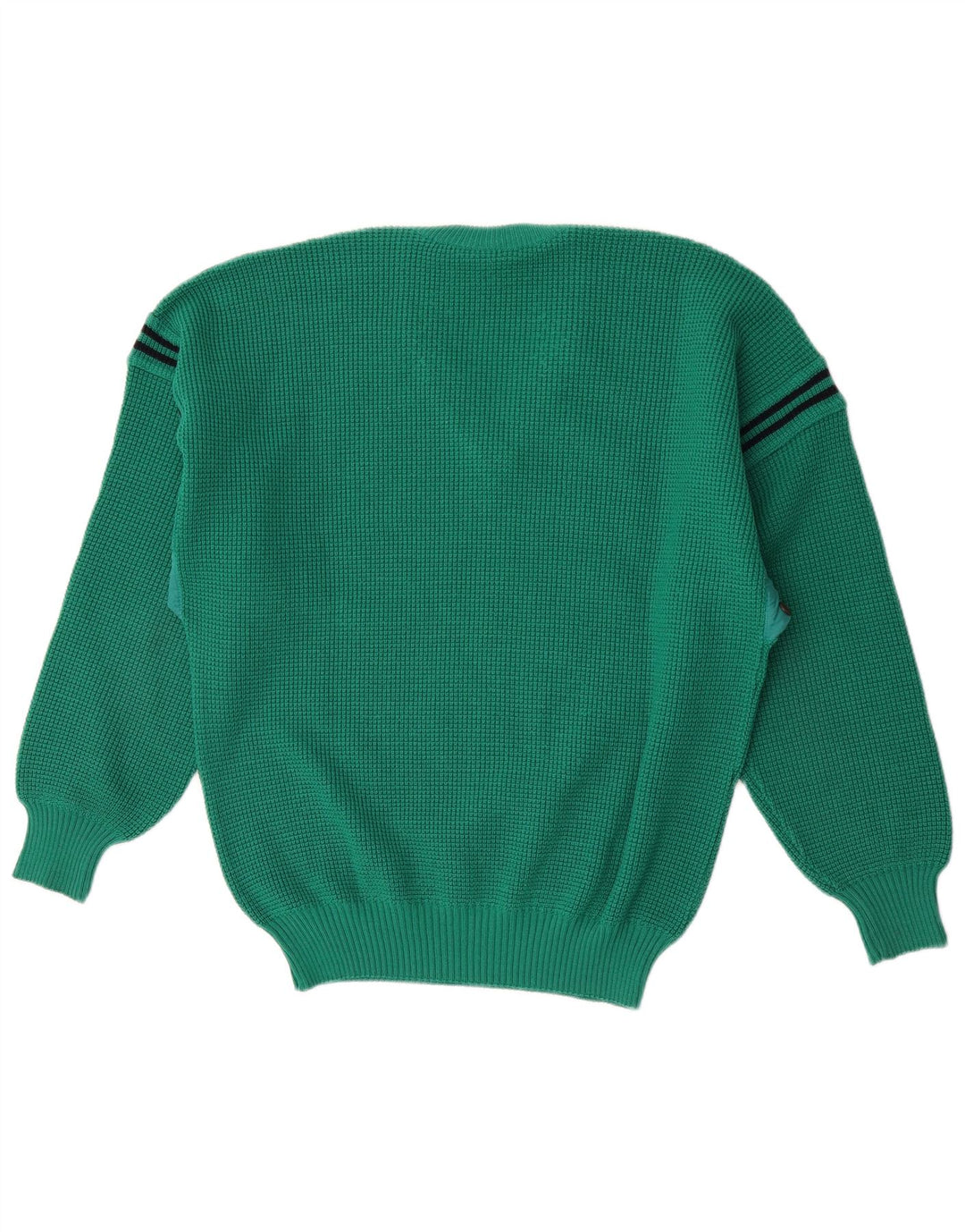 North Pole Herre V-hals sweater Stor grøn stribet uld