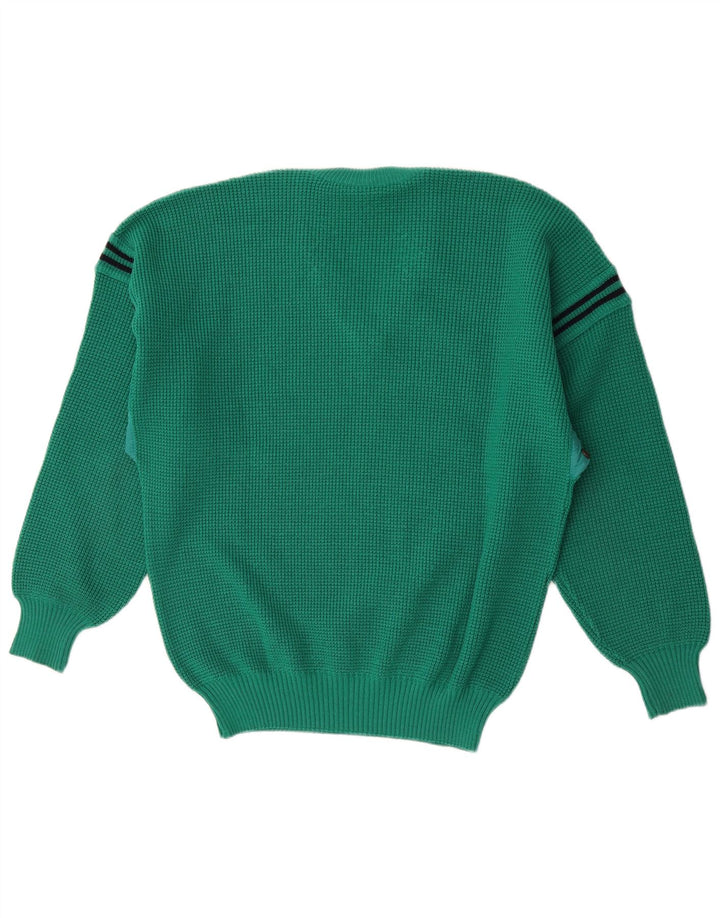 North Pole Herre V-hals sweater Stor grøn stribet uld