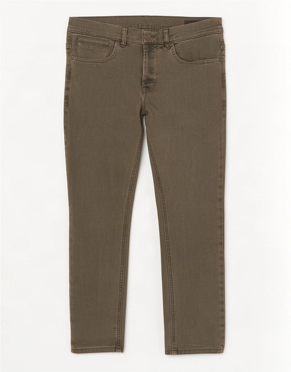 Dondup Herre George Cropped Skinny Jeans W32 L26 Khaki Bomuld
