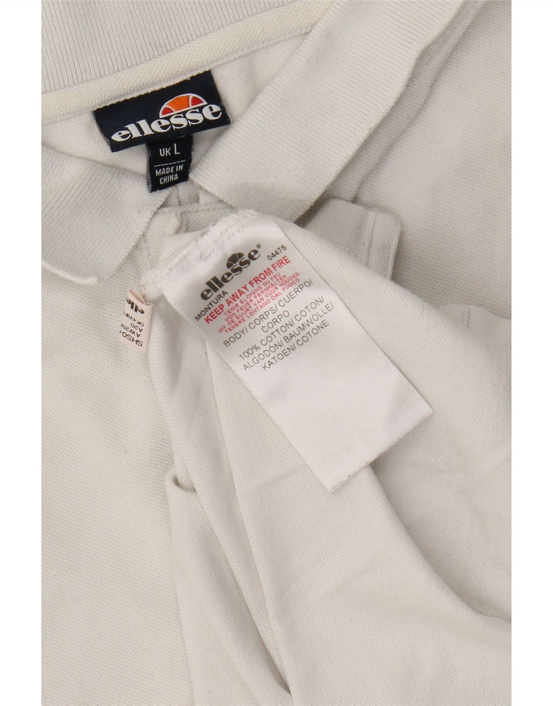 Ellesse Boys Polo Shirt 15-16 År Stor Hvid Bomuld