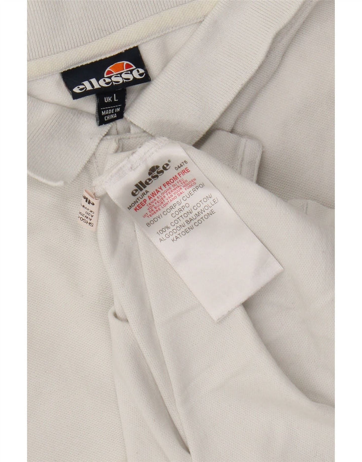 Ellesse Boys Polo Shirt 15-16 År Stor Hvid Bomuld